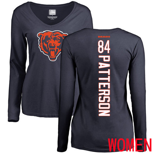 Chicago Bears Navy Blue Women Cordarrelle Patterson Backer NFL Football #84 Long Sleeve T Shirt